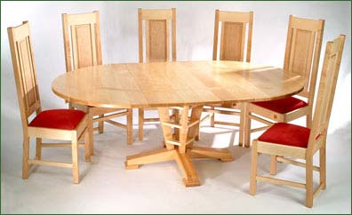 Extending Maple circular dining table